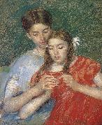 Mary Cassatt sewing class oil on canvas